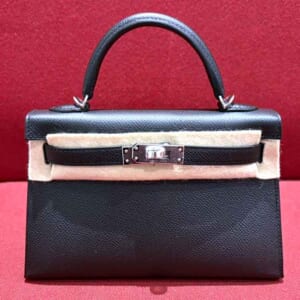 エルメス ミニケリー2 黒 エプソン シルバー金具 G刻印