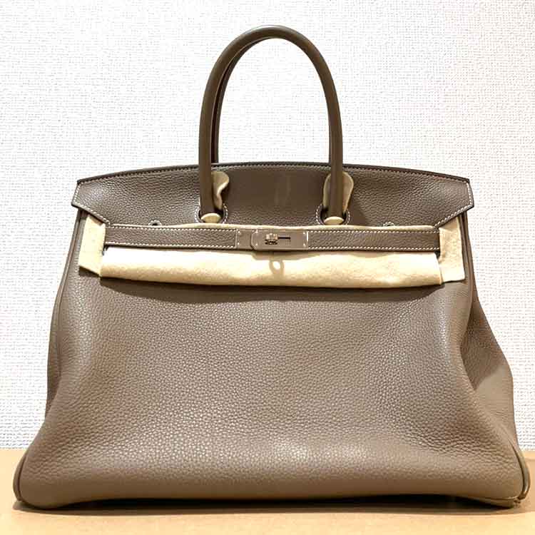 エルメス バーキン35 エトゥープ トゴ シルバー金具 B刻印