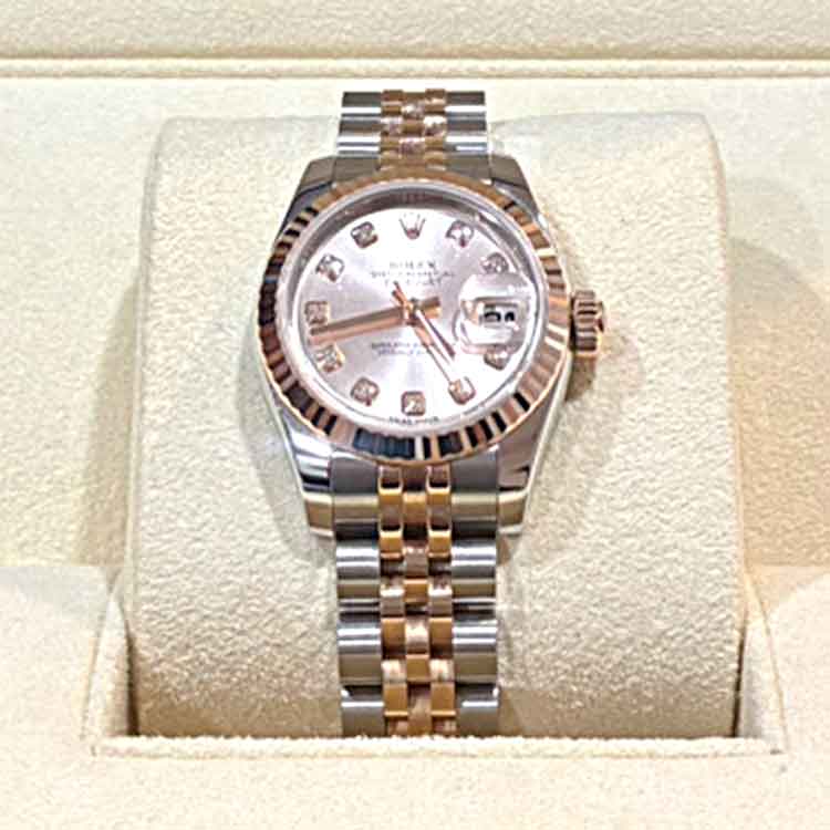 ロレックス デイトジャスト 26mm ピンク/10Pダイヤモンド SS/K18ピンクゴールド 自動巻き ジュビリーブレス179171G
