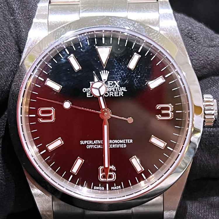 ロレックス エクスプローラー1 36mm ブラック文字盤 SS 114270