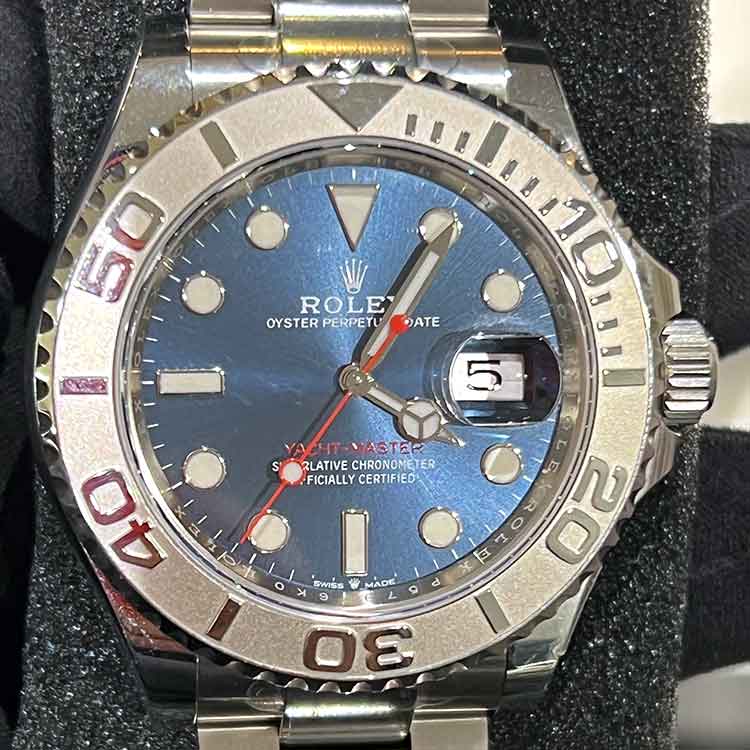 ロレックス ヨットマスター 40mm ブルー文字盤 SS/PT950 126622