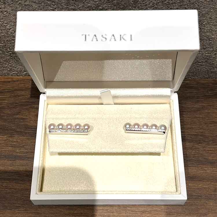 タサキ バランス プラス ダイヤモンド パヴェ イヤリング K18ホワイトゴールド E3913