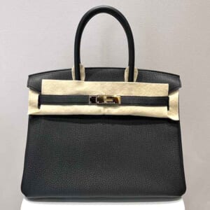 エルメス バーキン30 黒 トゴ ゴールド金具 K刻印