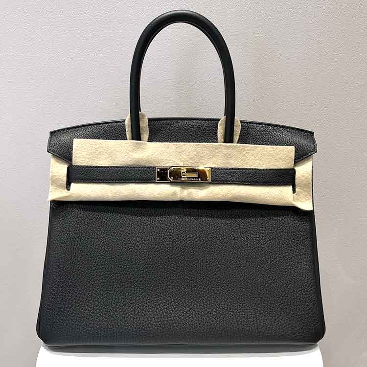 エルメス バーキン30 黒 トゴ ゴールド金具 K刻印