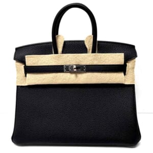 エルメス バーキン25 黒 トゴ シルバー金具 K刻印