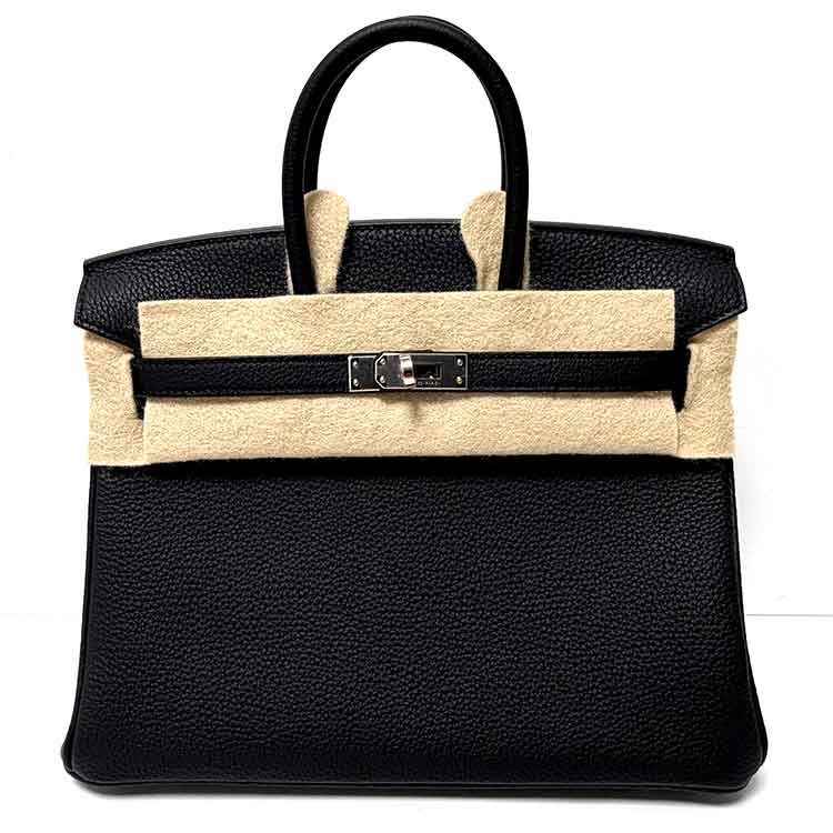 エルメス バーキン25 黒 トゴ シルバー金具 K刻印