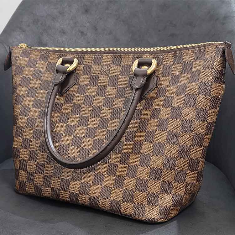 ルイ・ヴィトン ダミエ・エベヌ サレヤPM レッド ゴールド金具 N51183