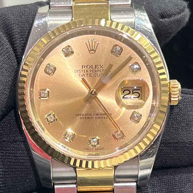 ロレックス デイトジャスト オマーン 36mm シャンパン文字盤 SS/K18イエローゴールド 116233G