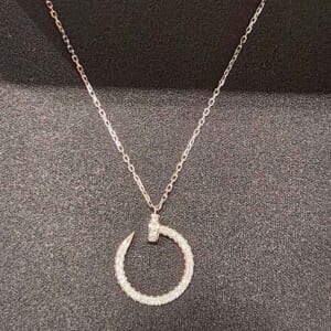 カルティエ ジュスト アン クル ダイヤモンド ネックレス K18ホワイトゴールド B7224897