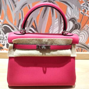 エルメス ケリー25 ローズメキシコ トゴ シルバー金具 G刻印