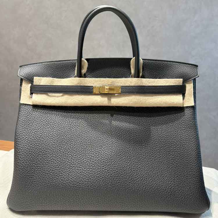エルメス バーキン40 ブラック トゴ ゴールド金具 K刻印