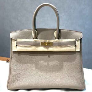 エルメス バーキン35 エトゥープ トゴ ゴールド金具 K刻印