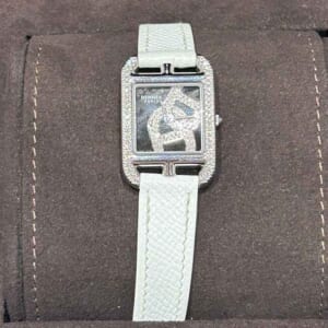エルメス ケープコッド シェーヌ・ダンクル ベゼルダイヤ 33mm ブラック文字盤 SS/エプソン シルバー金具 CC1.330