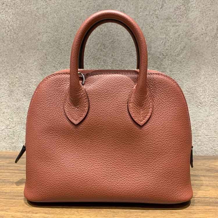 エルメス ボリード1923ミニ ルージュアッシュ エバーカラー シルバー金具 G刻印