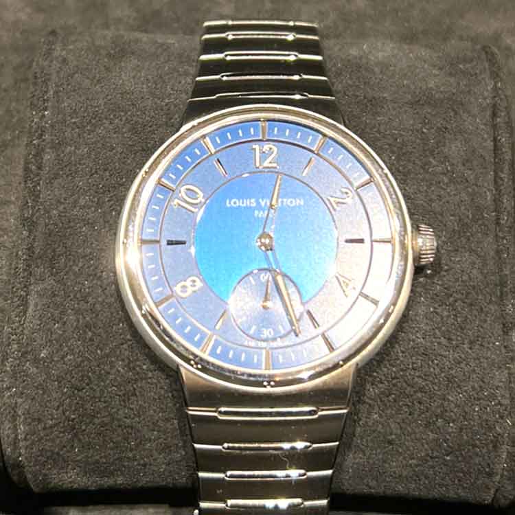 ルイ・ヴィトン タンブール オートマティック 40mm ブルー SS W1ST20
