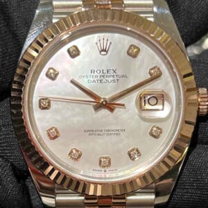 ロレックス デイトジャスト 41mm ホワイトシェル文字盤 10Pダイヤモンド SS/K18ピンクゴールド 126331G