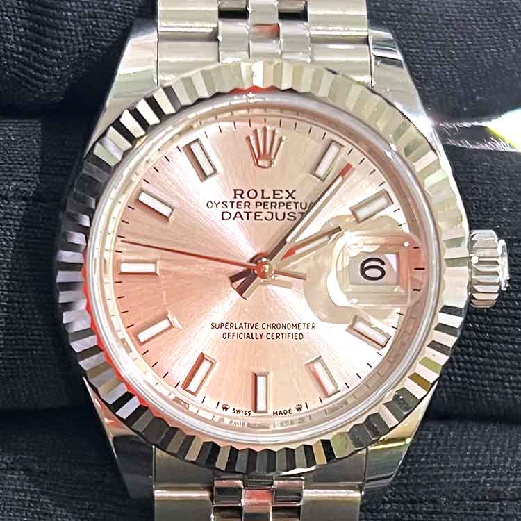 ロレックス デイトジャスト 28mm シルバー SS/K18ホワイトゴールド 279174