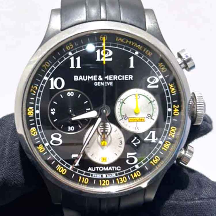 ボーム&メルシエ ケープランド クロノグラフ 44mm ブラック SS/ラバー M0A10281