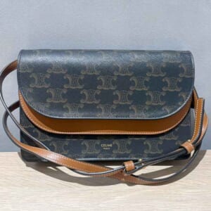 セリーヌ ショルダーウォレット タン トリオンフキャンバス/レザー ゴールド金具 10D852CG9.04LU