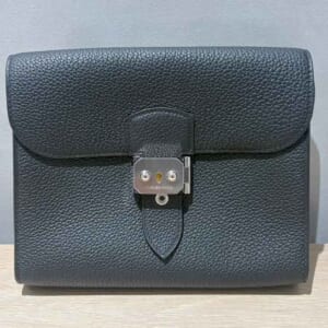エルメス サック ア デペッシュ21 ブラック トゴ シルバー金具 K刻印