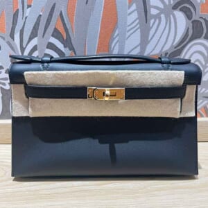 エルメス ポシェットケリー 黒 スイフト ゴールド金具 K刻印