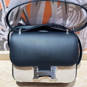 エルメス コンスタンス3 ミニ ミロワール 黒 エプソン シルバー金具 G刻印