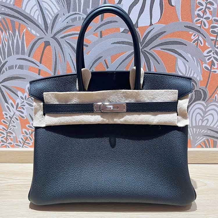 エルメス バーキン30 黒 トゴ シルバー金具 G刻印