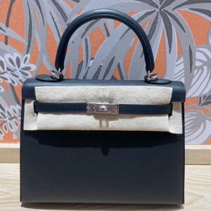 エルメス ケリー25 セリエ(外縫い) ブラック エプソン シルバー金具 G刻印