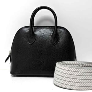 エルメス ボリード1923ミニ サングル コルダージュ 黒 シェブルミゾル シルバー金具 K刻印