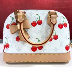 ルイ・ヴィトン LV×TM アルマBB ホワイト モノグラム・チェリー ゴールド金具 M14234