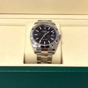 ロレックス デイトジャスト 41mm ブラック文字盤 SS 126300